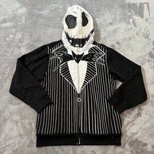 Nightmare Before Christmas Jack Skellington Full Face Zipup Hood Sweatshirt S